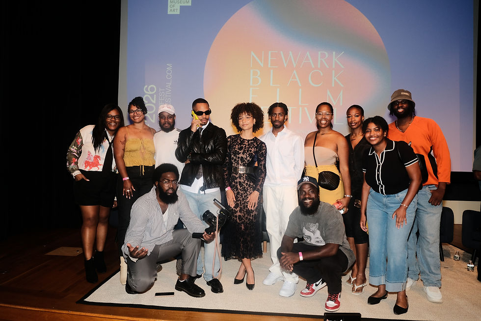 The creators of Atelier: The Story of Brownmill Company, OPERATION: Is Jersey the New Hollywood?, and Talks With Myself on stage after screening at the 52nd Newark Black Film Festival's New Jersey Filmmakers Showcase on July 22, 2026 | Photographed by Zion Laster