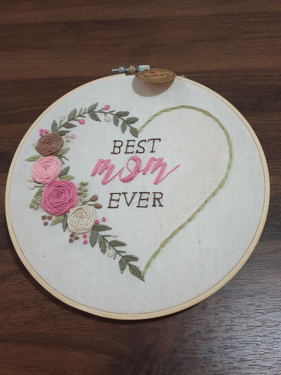 Thumbnail: Embroidery Circle Hoop, "Best Mom Ever" For Mother's Day