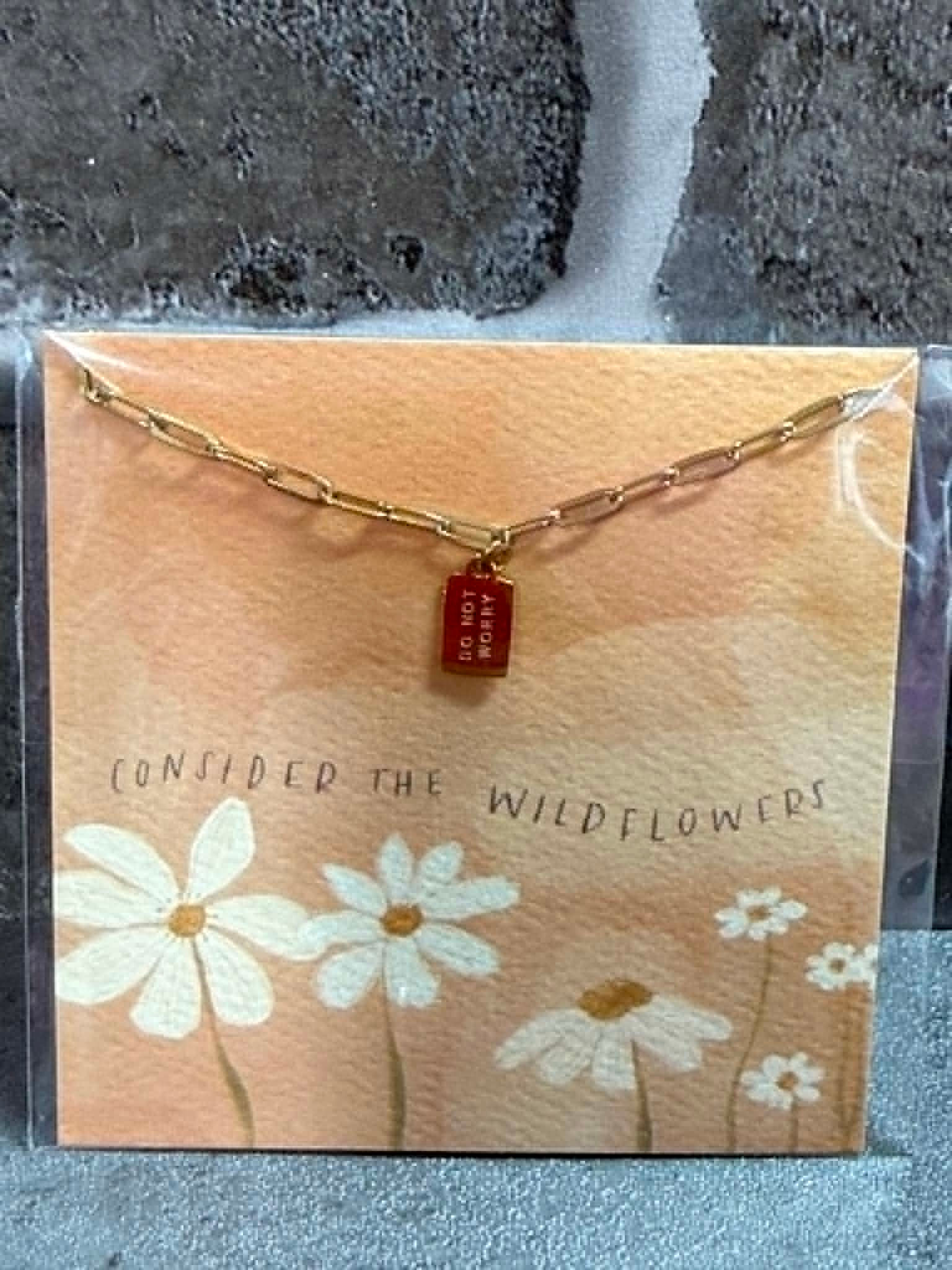 'Do Not Worry' Mini Tag Necklace by Dear Heart