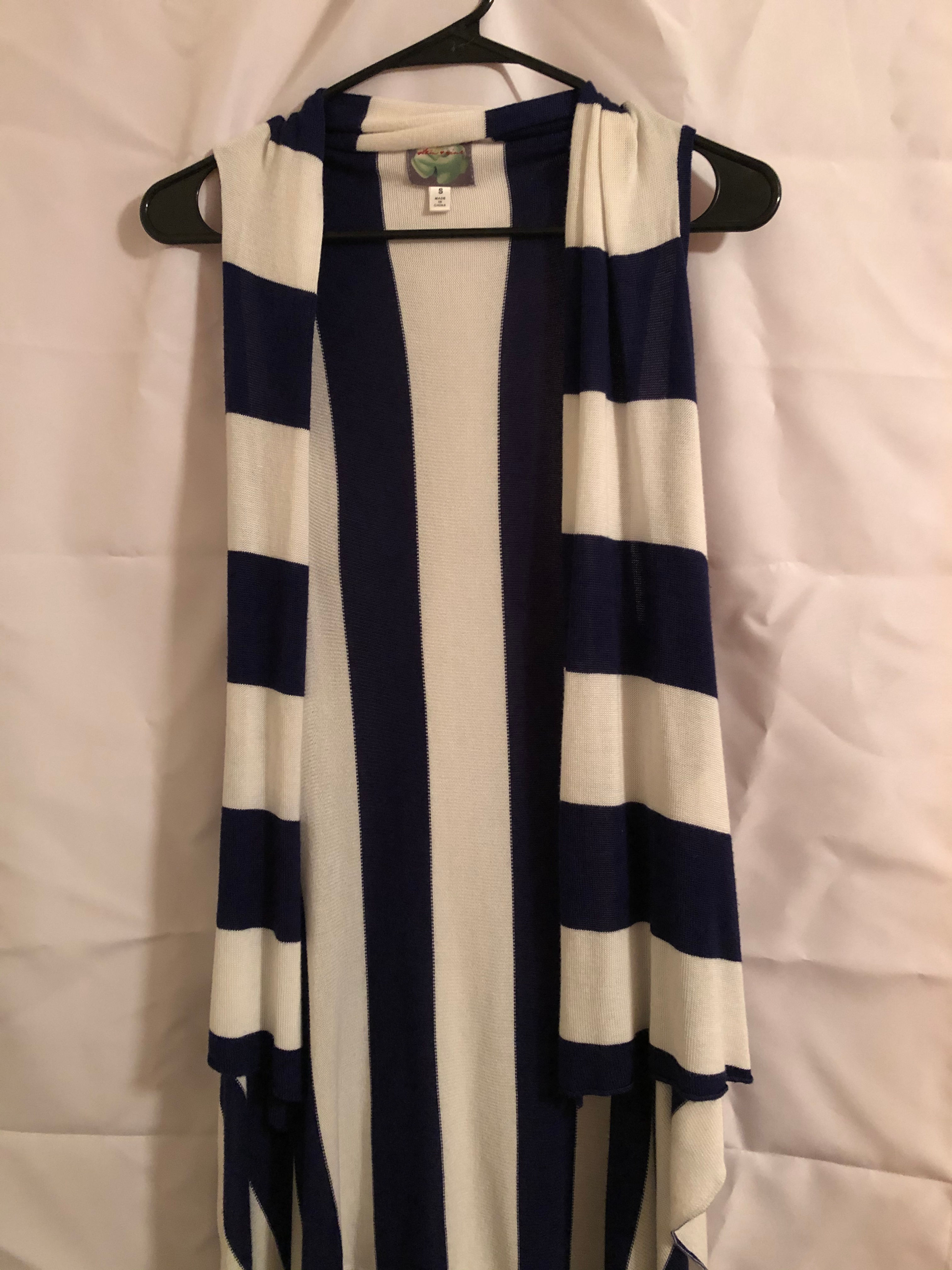 Blue & Ivory Sleeveless CoverUp