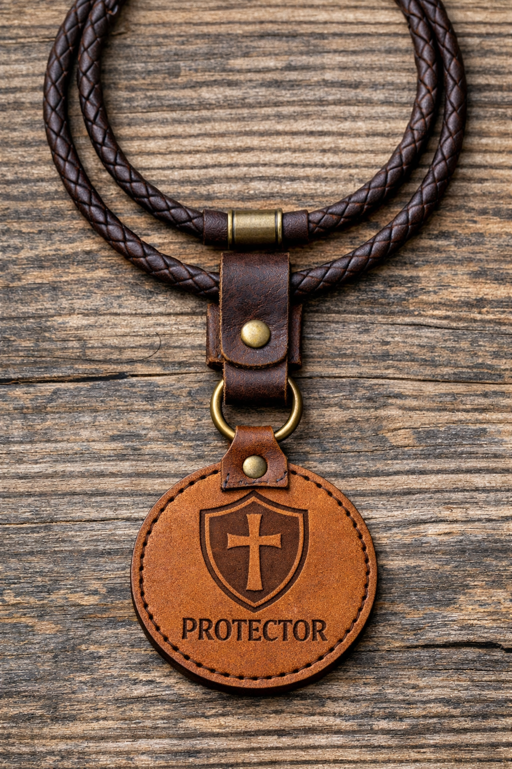 Lanyard and 10 Leather Badges