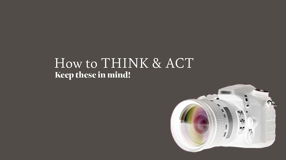 grey background. how to think & act, keep these in mind!