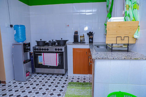 Open kitchen layout at Milimani ComfyHomestays Nakuru