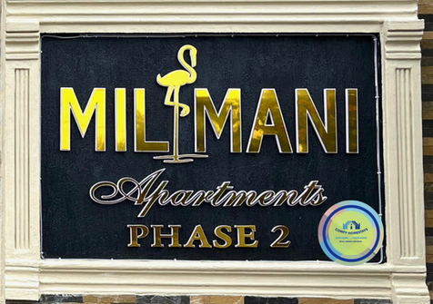 Milimani Apartments sign in Nakuru