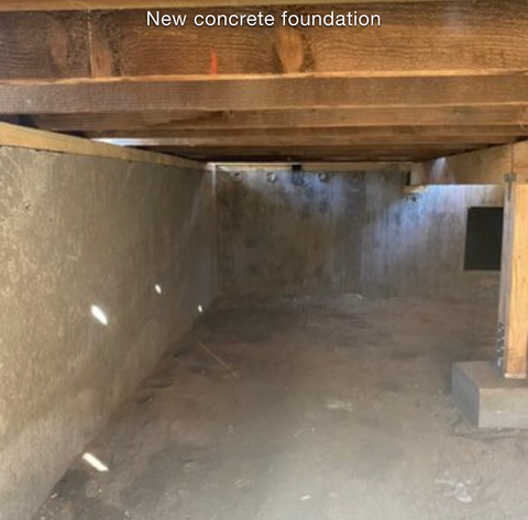 Complete new concrete foundation poured for long-lasting structural support.