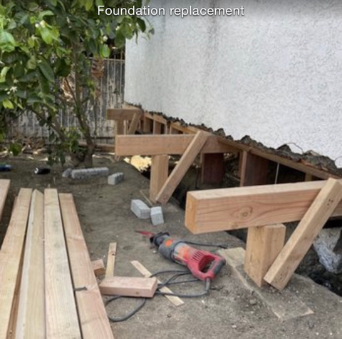 Existing foundation removed and rebuilt for improved strength and safety.