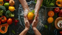 hands-washing-fruits-vegetables-running-water-with-protective-shield