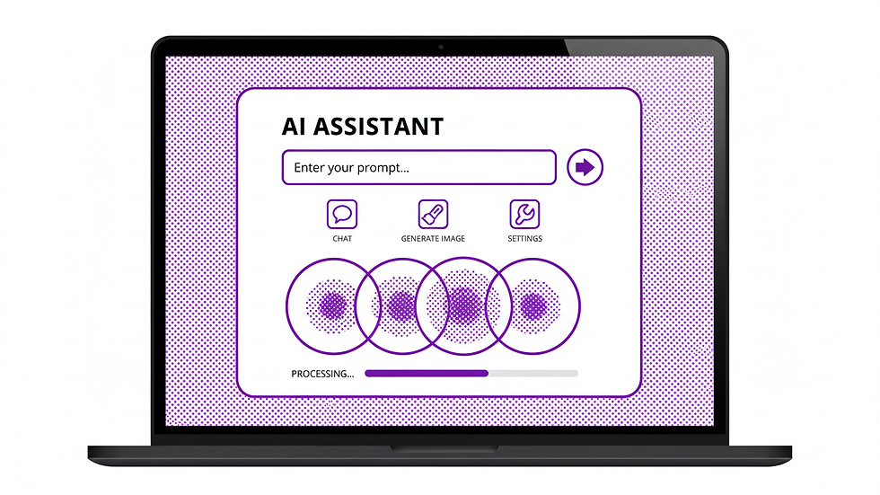 Close-up view of a laptop screen showing a free AI tool interface