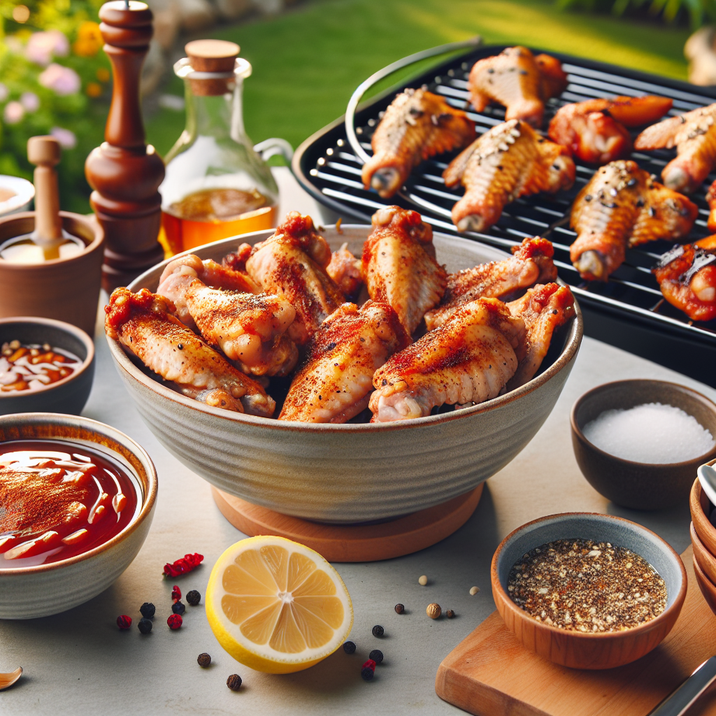 Asinhas de Frango ao Molho Barbecue no Churrasco