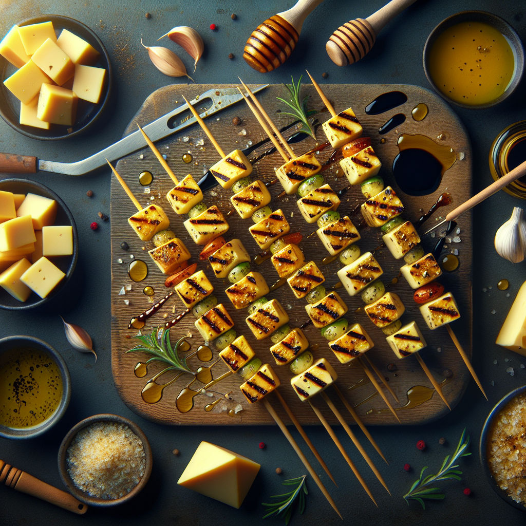 Espetinhos de Queijo Coalho com Mel e Ervas