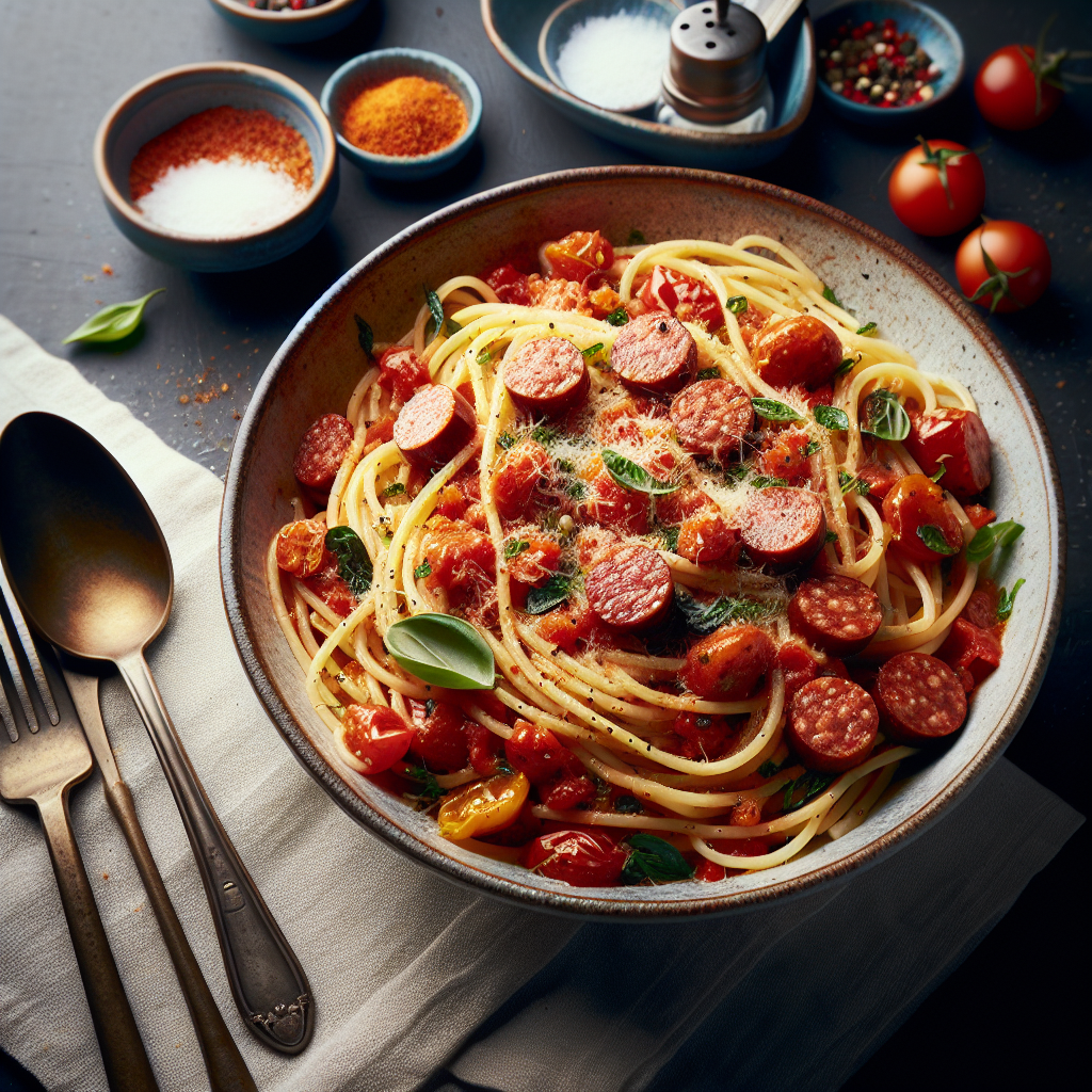 Espaguete à Moda da Casa com Linguiça
