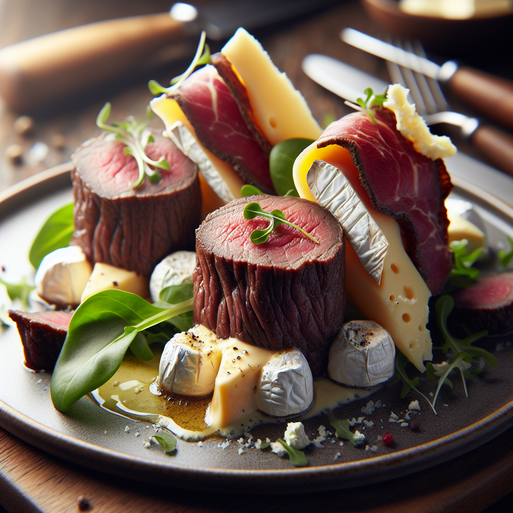 Carne de Sol Recheada com Queijo Brie e Mussarela