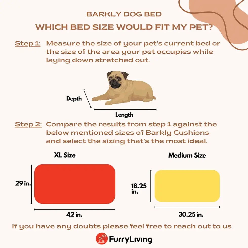 Barkly dog bed XL with cushion how to check sizing