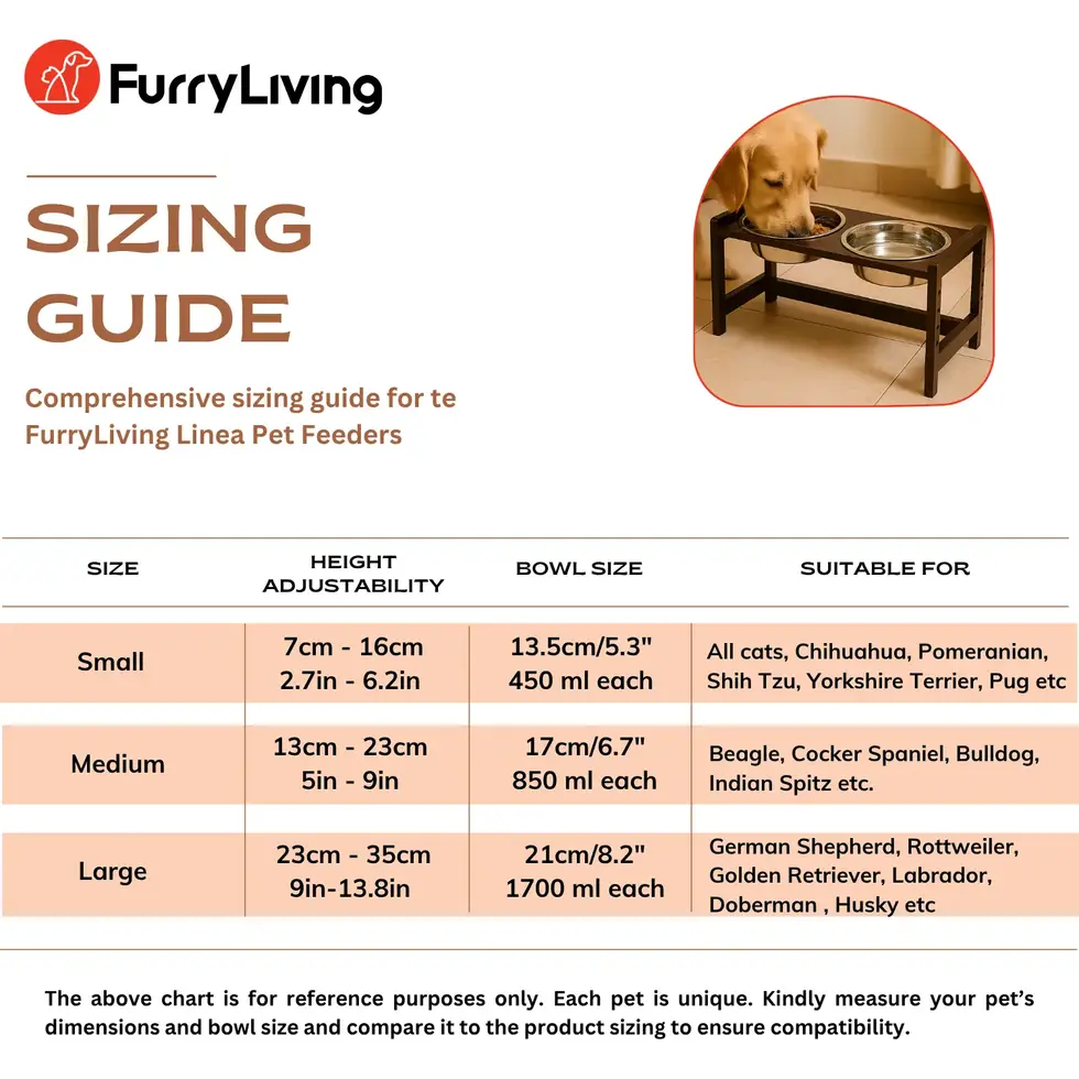Pet Feeder linea for dogs and cats with bowl adjustable height and angle elevated diners