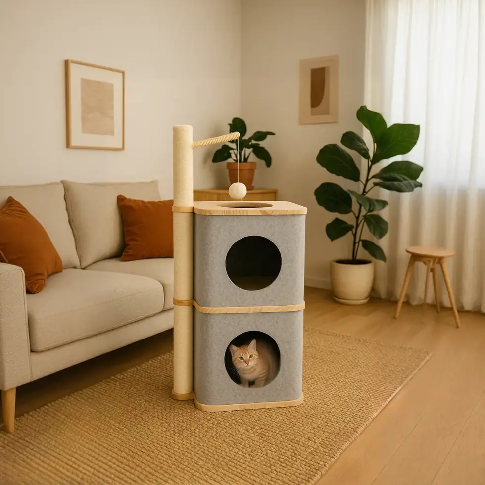 Nara cat tree scratcher post for cats felines loft bed hideout home