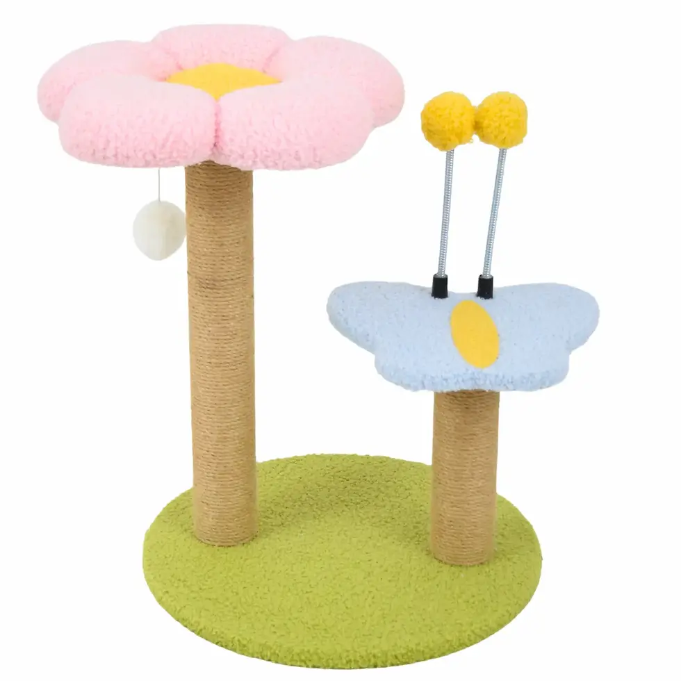 Meadow cat tree butteryfly flower for kittens and felines cute quirky playtoy