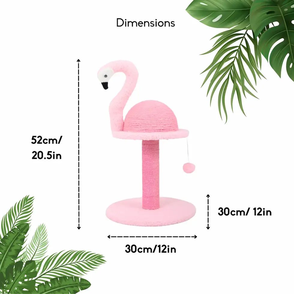 Cat scratcher flamingo scratching pole for cats pink cute quirky