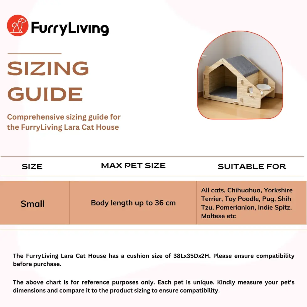 Furryliving Lara cat dog house kitten wooden diy playing lounging feeder elevated diner