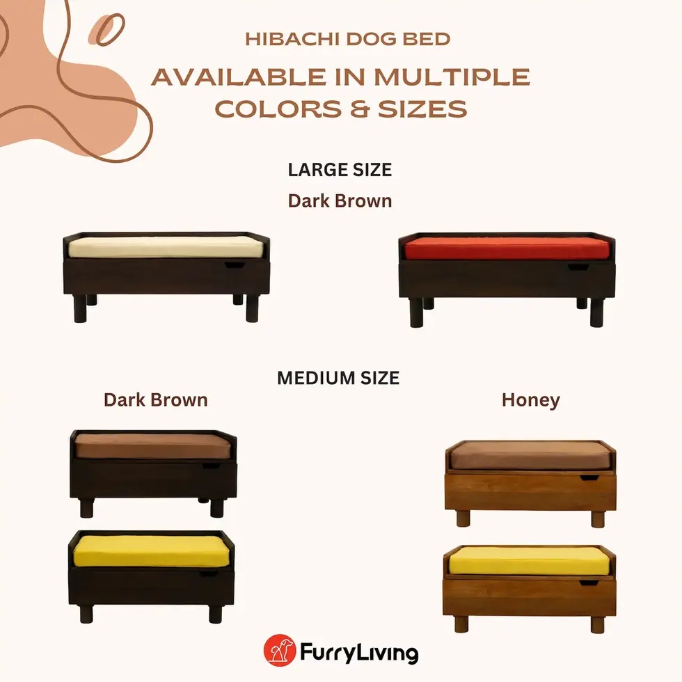 Hibachi medium dog bed with cute beagle solid wood other colors available