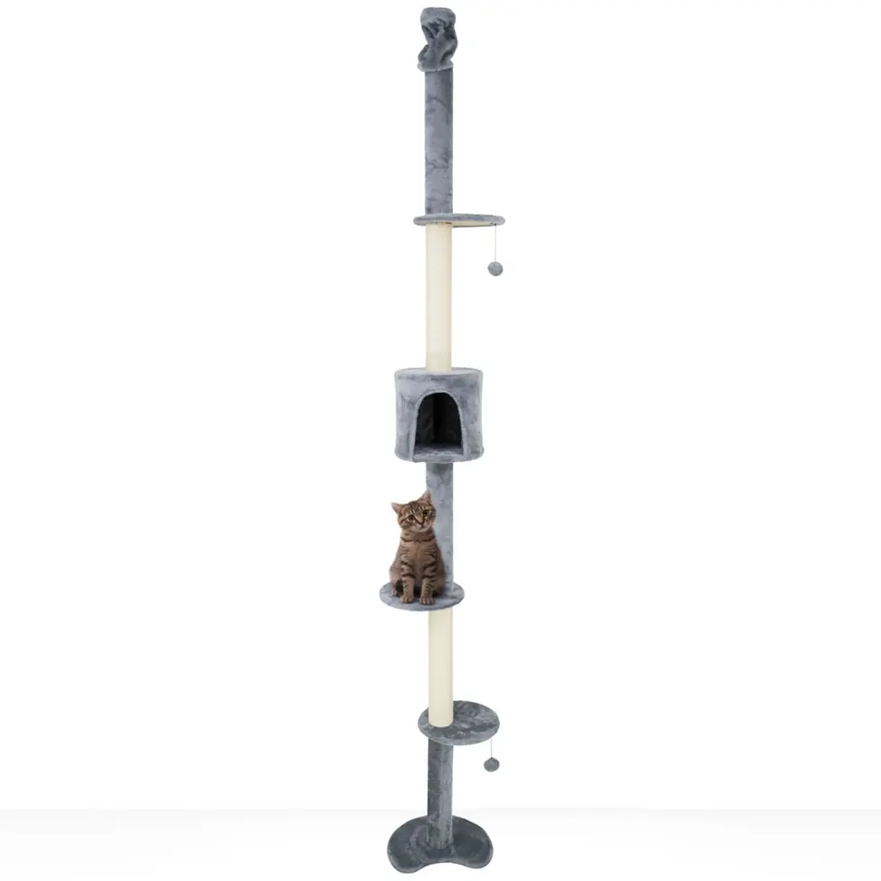 Cat tower SORA with scratch pad and toys and scratch pole for feline tree