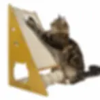 Jonah Cat Scratcher 3 in 1– Wooden Cat Scratching Post with Sisal Mat, Cat House Hideout, Interactive Toy Balls, for Furnitur