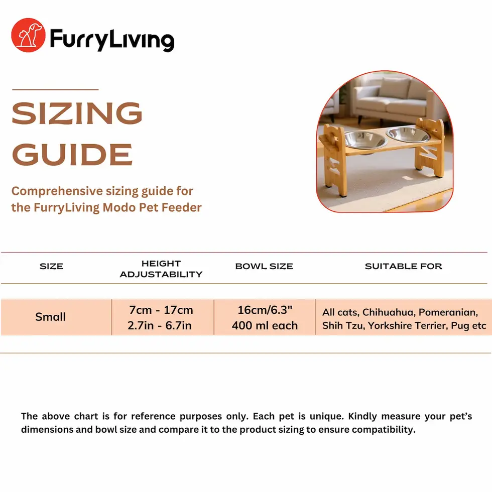 Bamboo wood feeder with 2 steel bowls for cats and small dogs adjustable angle