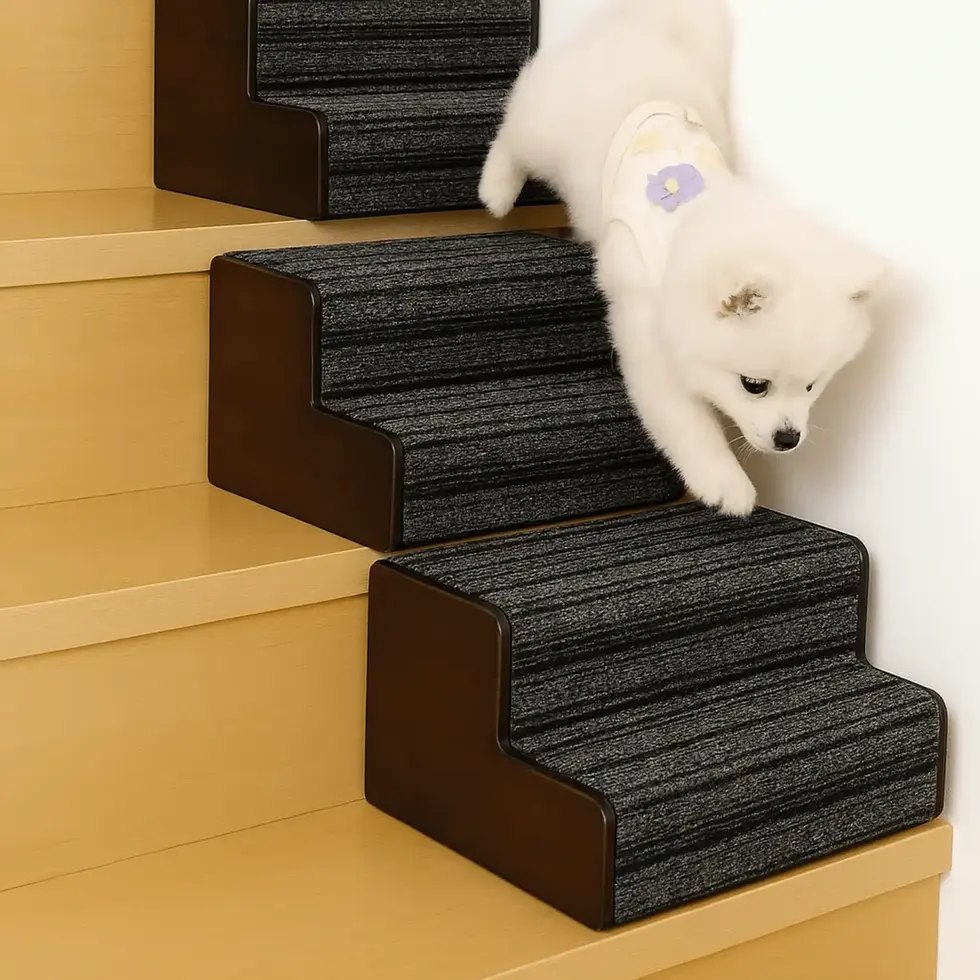 furryliving pet step pro for dogs and cats solid wood sturdy ramp