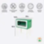 Telly tall in red and green color solid wood side table for cats features