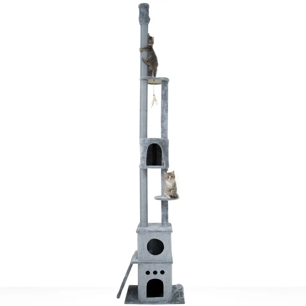 Cat tower KUMO with scratch pad and toys and scratch pole for feline tree