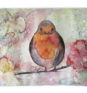 Robin Bird in Watercolour