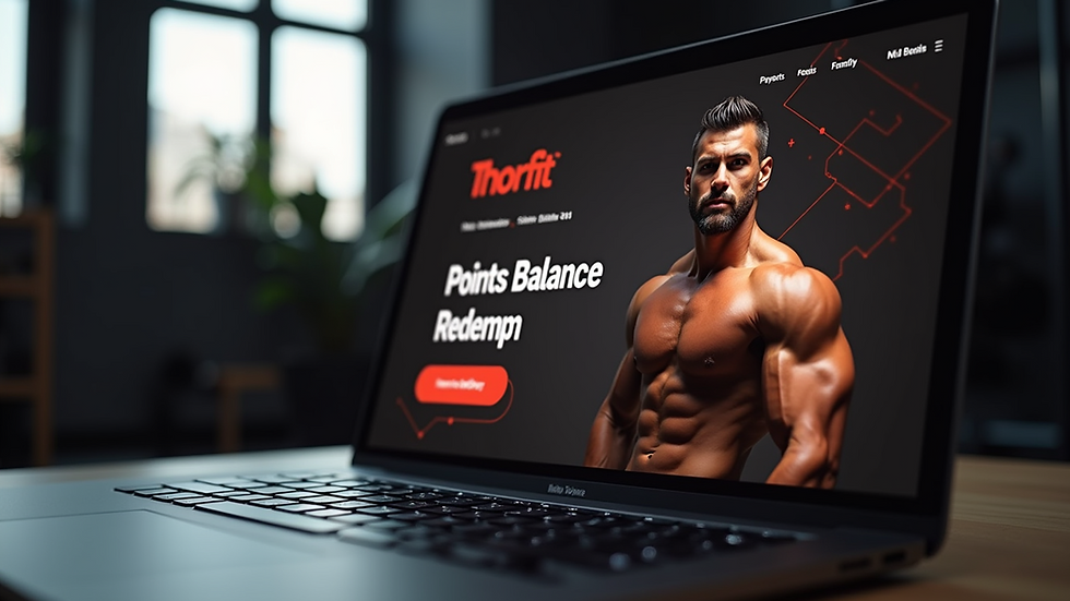 Close-up view of a laptop screen showing a points balance and redemption options