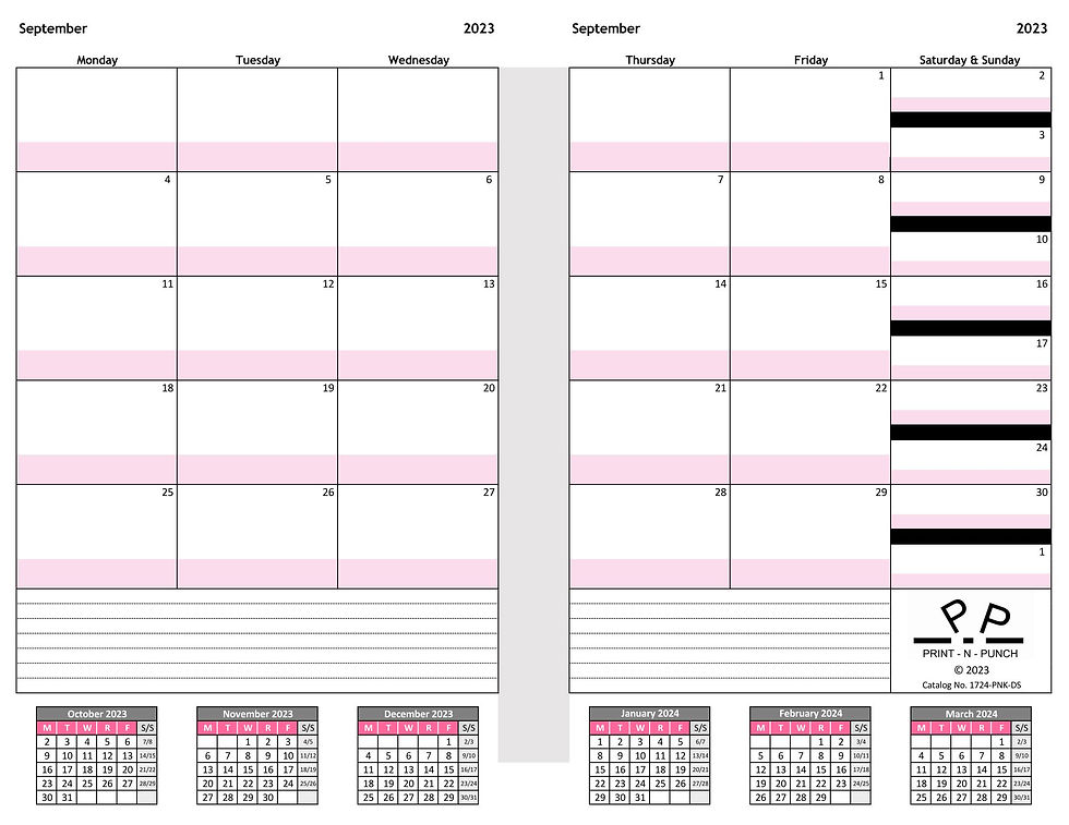 Thumbnail: 17-Month Calendar in Pink (Cat. No. 17M2425-PNK-DS)
