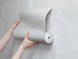 Grasscloth accent wall installation