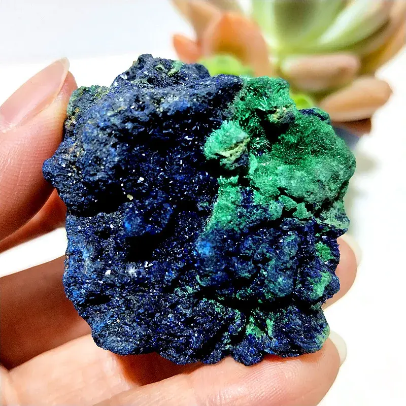 Thumbnail: Azurite and Malachite Symbiotic Mineral Crystal