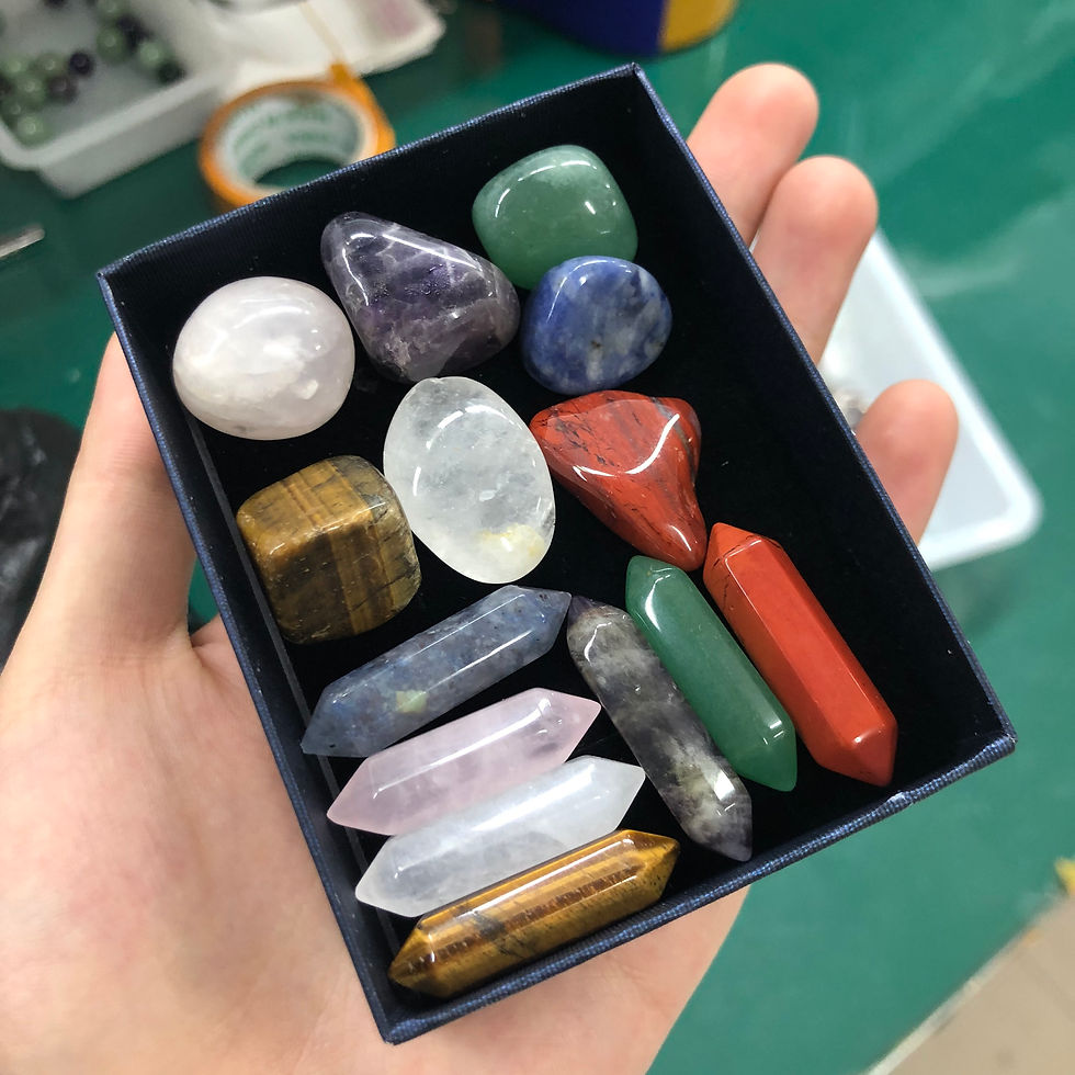 Miniaturbild: Crystal Meditation Palm Stones Seven Chakra Tumbled Stone Reiki Set