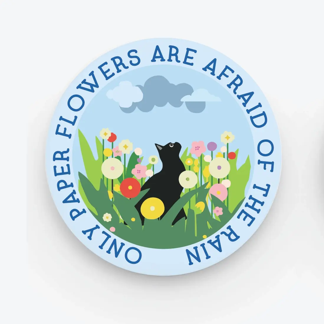 All Very Goods- Button - Paper Flowers (Black Cat)