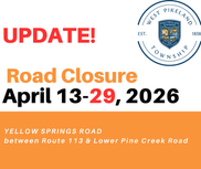 Road Closure Extended - Yellow Springs Road
