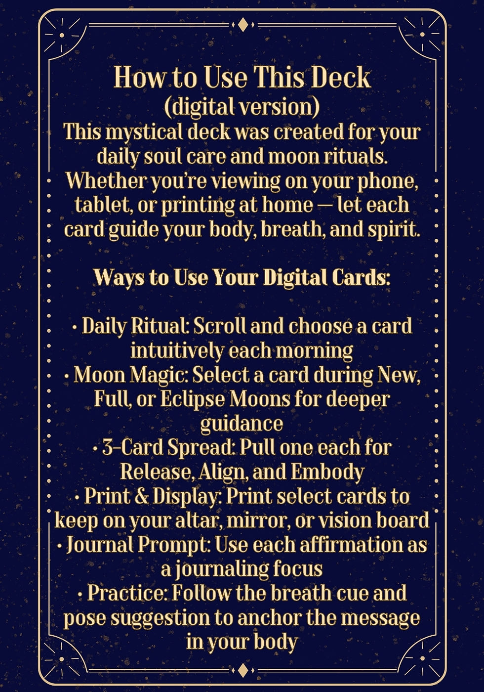 Thumbnail: Moon Priestess Affirmation Decks Digital/Printable