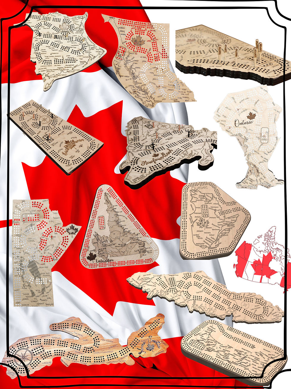 Thumbnail: Handcrafted Canada Cribbage Boards — A Timeless Maritime Keepsake