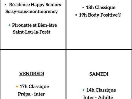 Les plannings sont arrivés ☀️