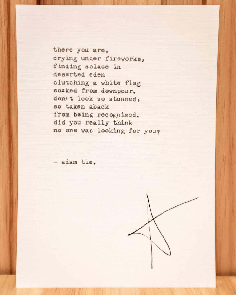 Thumbnail: Adam's Typewritten Poetry w Signature