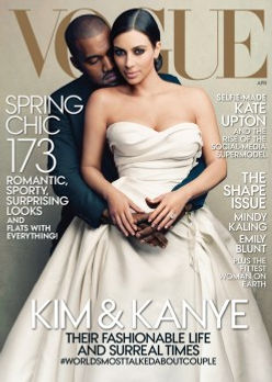 Kim and Kanye on the cover of Vogue