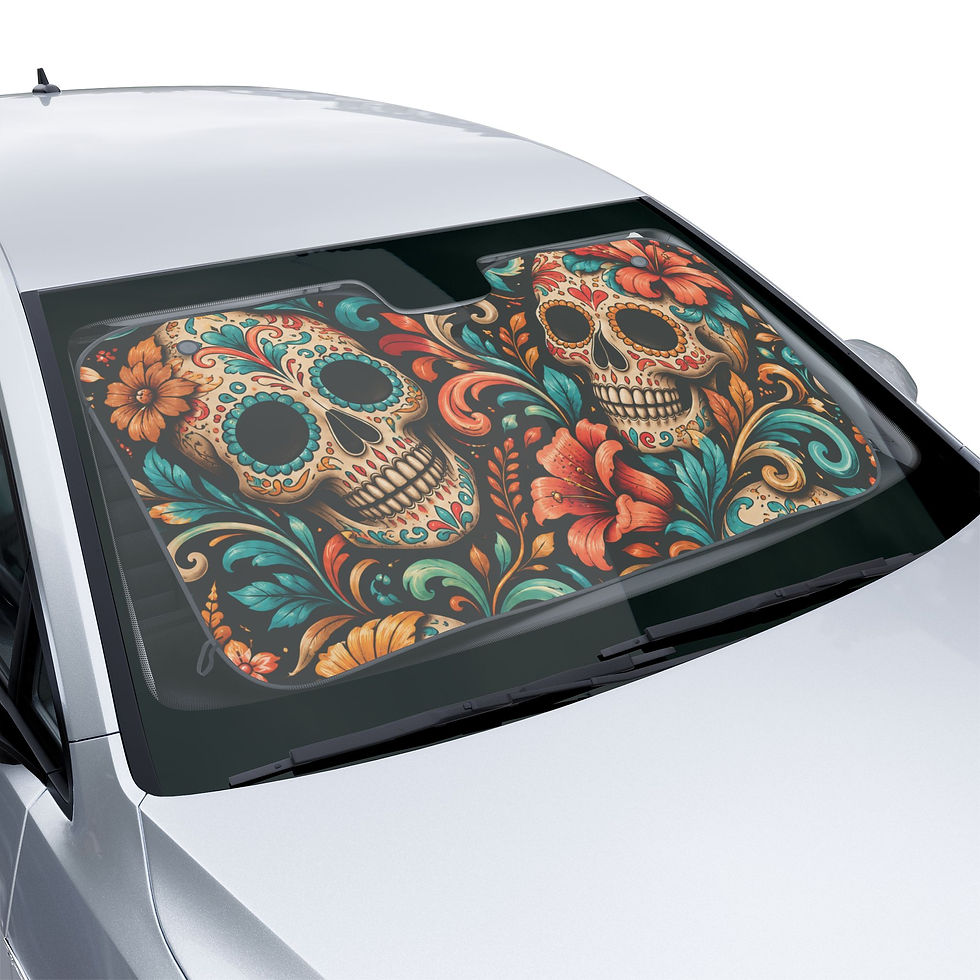 Thumbnail: Floral Sugar Skull Windshield Protector