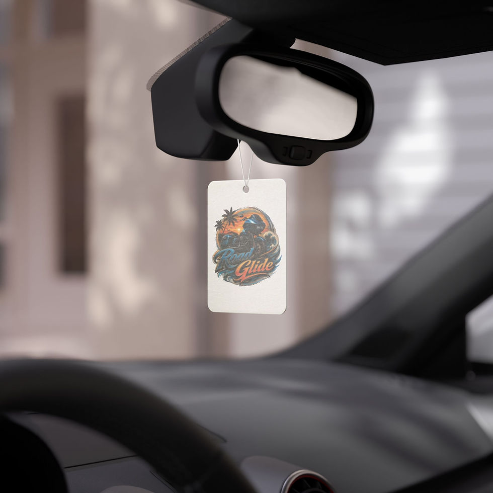 Thumbnail: Road Glide Car Air Freshener – Retro Sunset Motorcycle Design