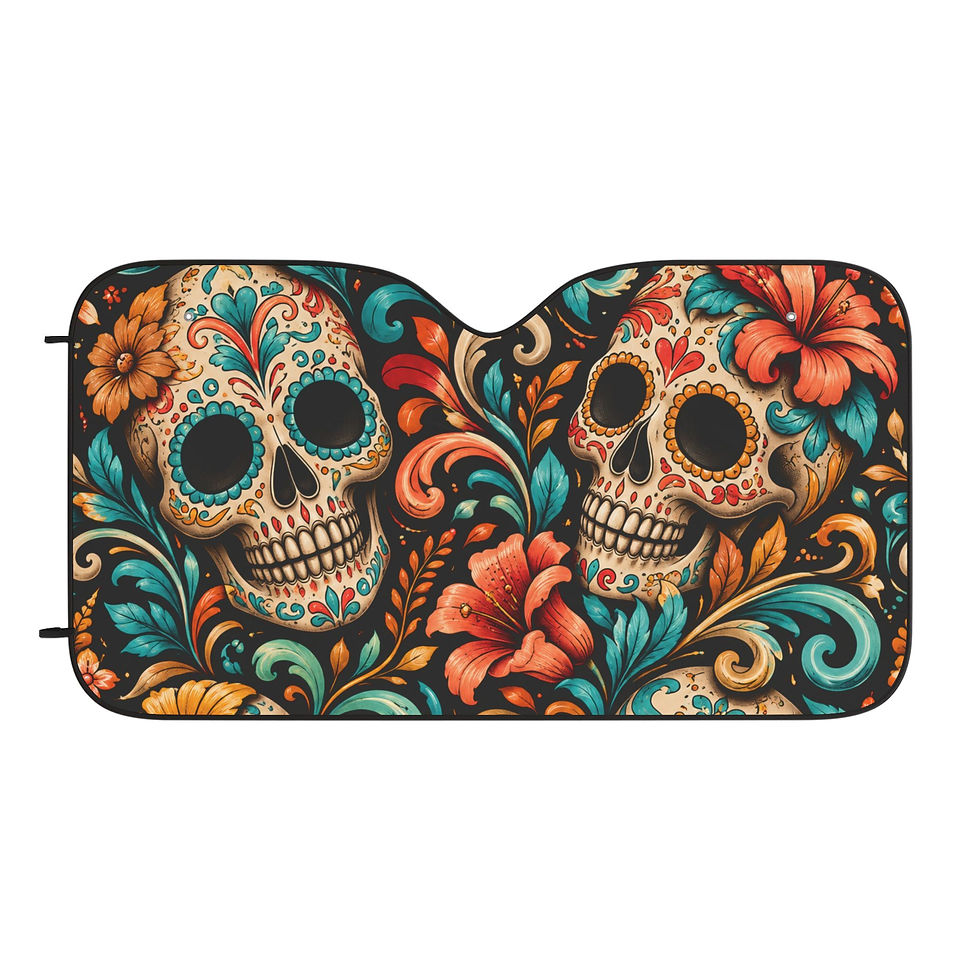 Thumbnail: Floral Sugar Skull Windshield Protector