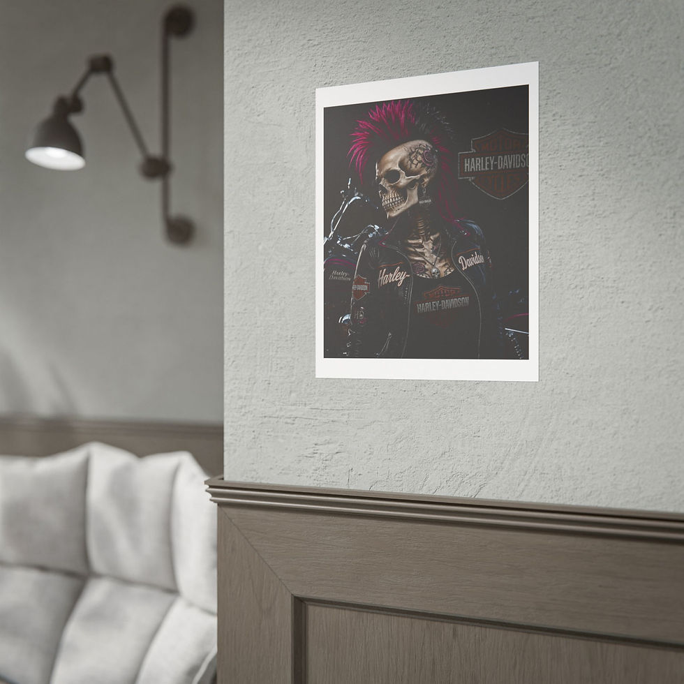 Thumbnail: Punk Skull Biker Rolled Poster | Harley-Davidson Motorcycle Art