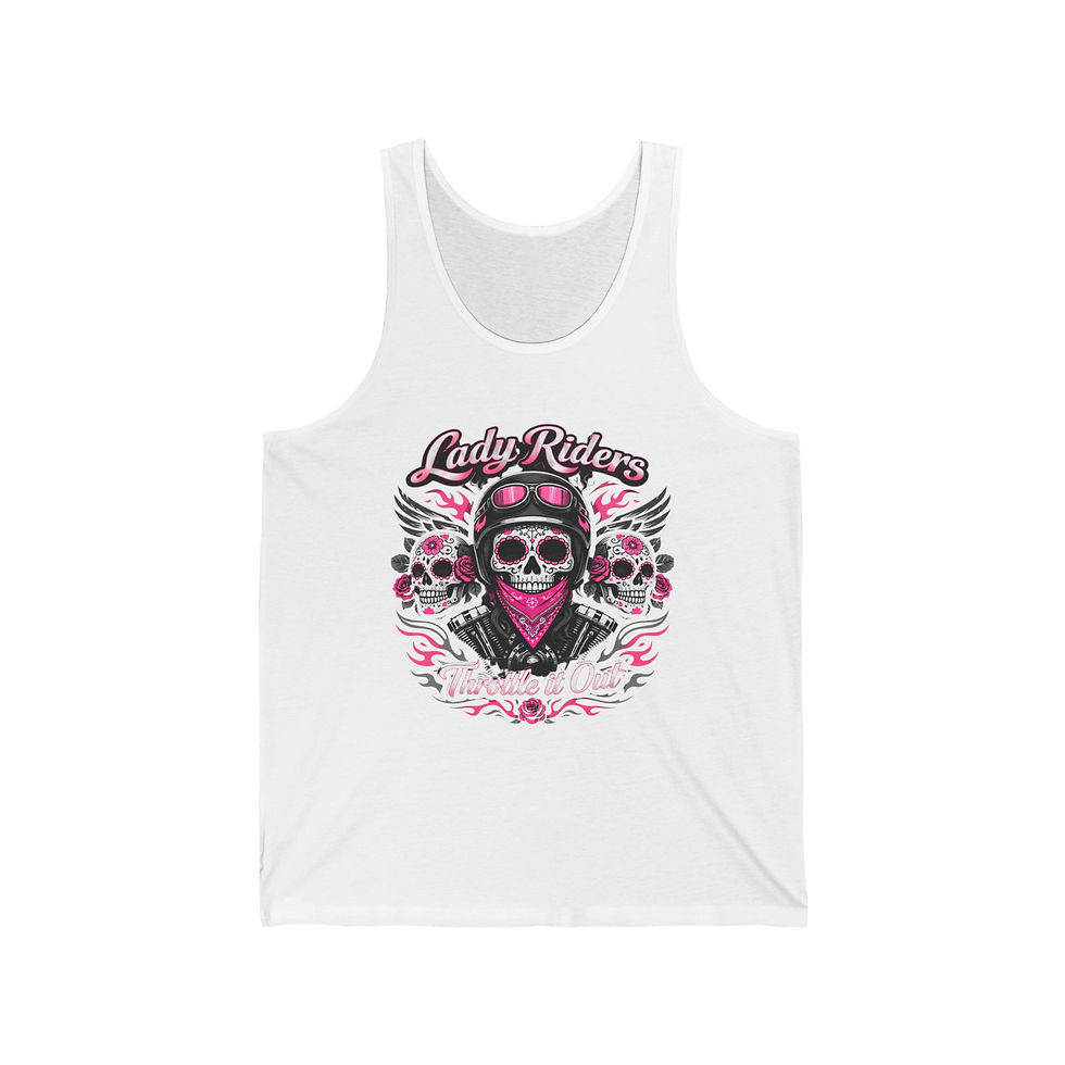 Thumbnail: Lady Riders Skull Bandana tank | Motorcycle Biker Graphic Tank Top