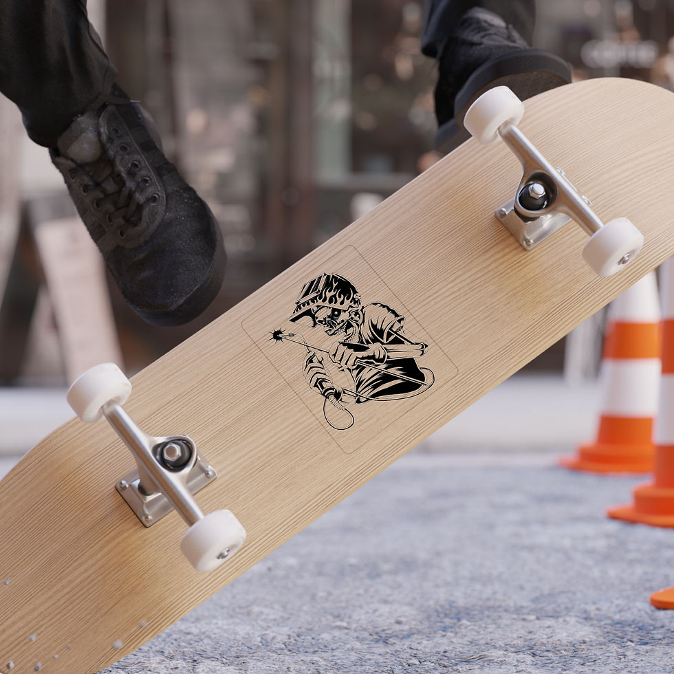 Thumbnail: Skeleton Welder Sticker Die-Cut Sticker | Transparent Outdoor Sticker
