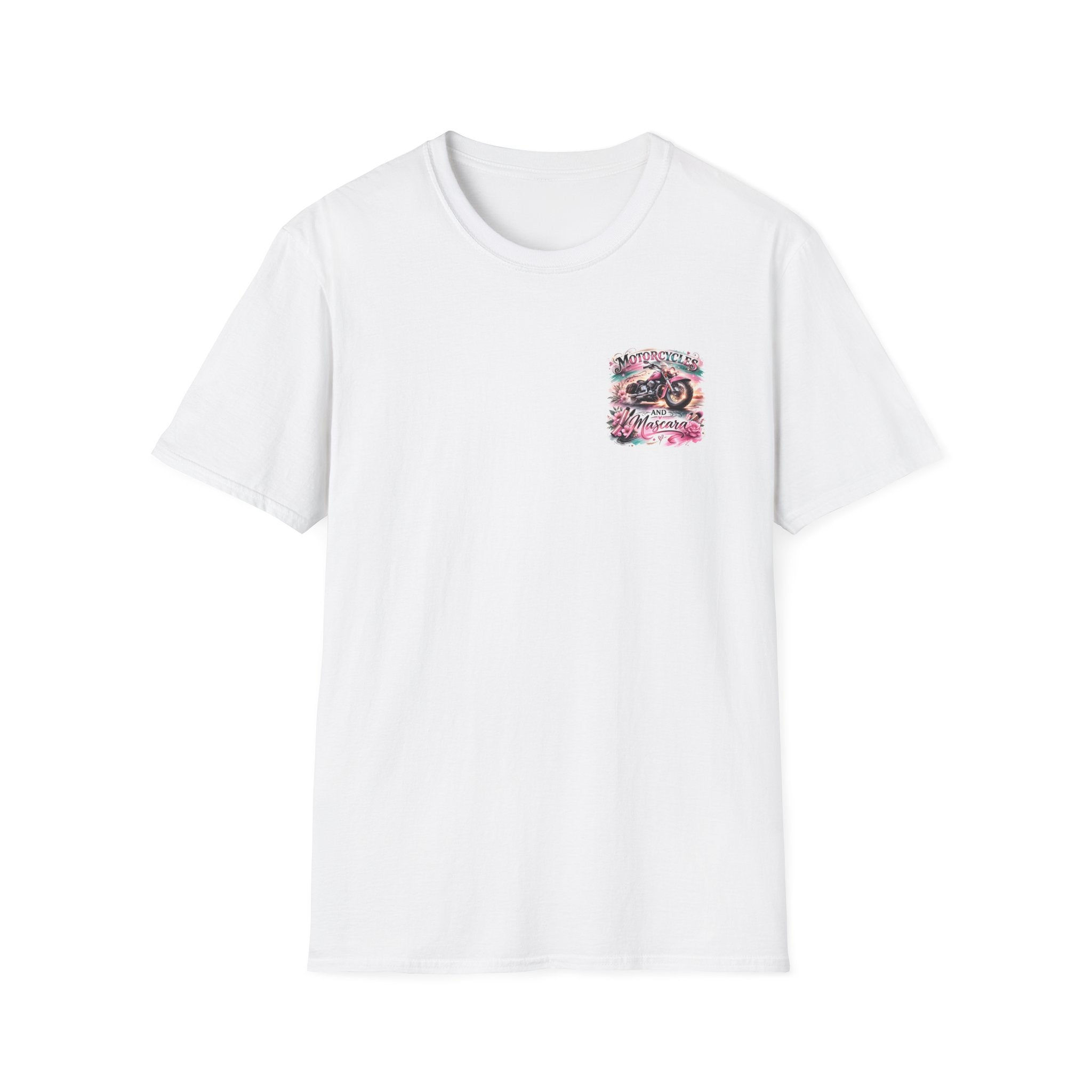 Motorcycles and Mascara Tee — Women's Biker Floral Graphic T-Shirt
