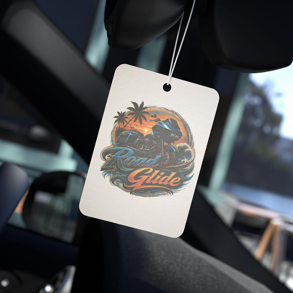 Thumbnail: Motorcycle Car Air Freshener  Retro Sunset Motorcycle Design